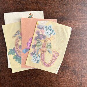 Chinese Folk Painted Paper-Cuts Booklet – 3 Phoenix & Peony Designs, Colorful